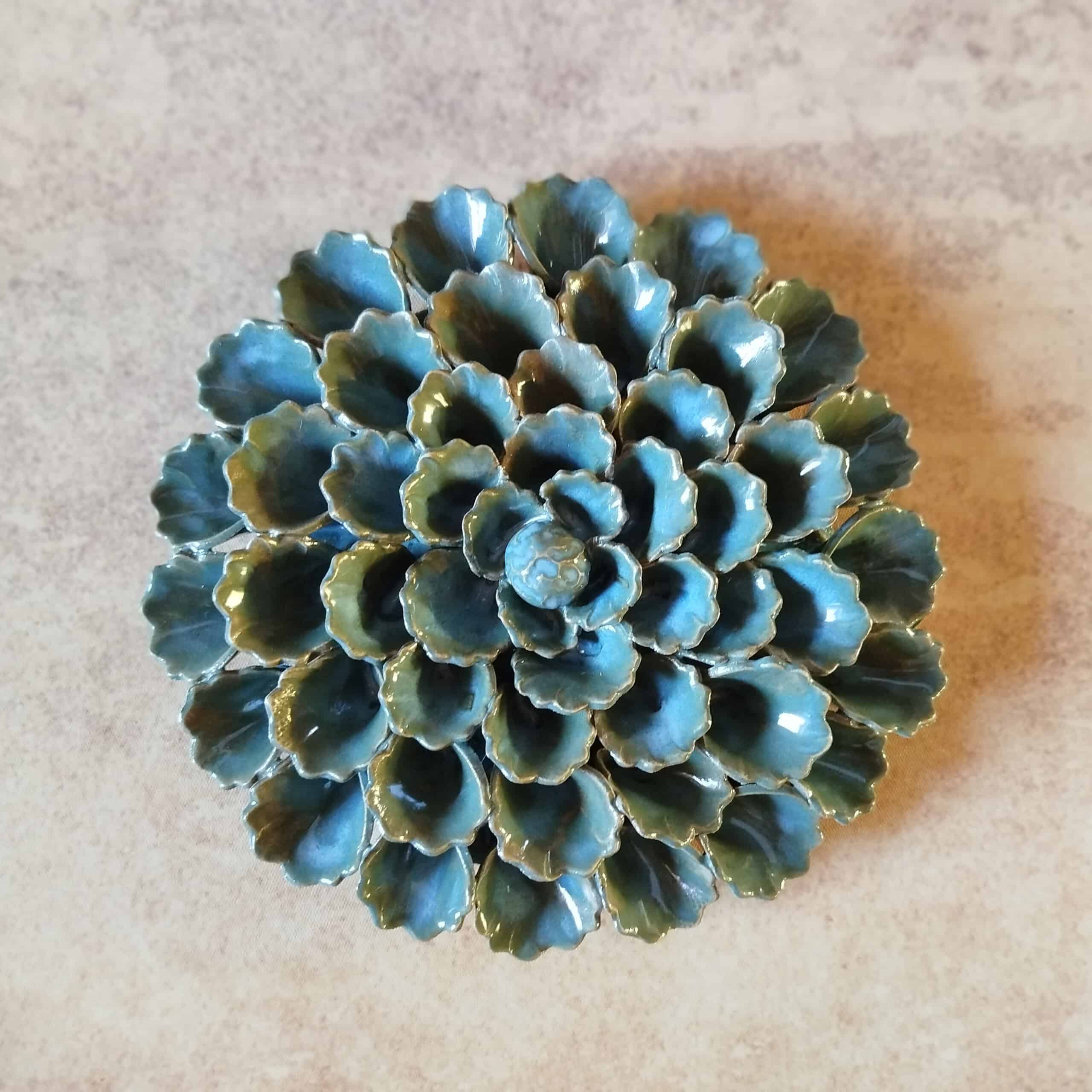 Blauwe bloem van keramiek 4 Blauwe bloem van keramiek - Afbeelding 4