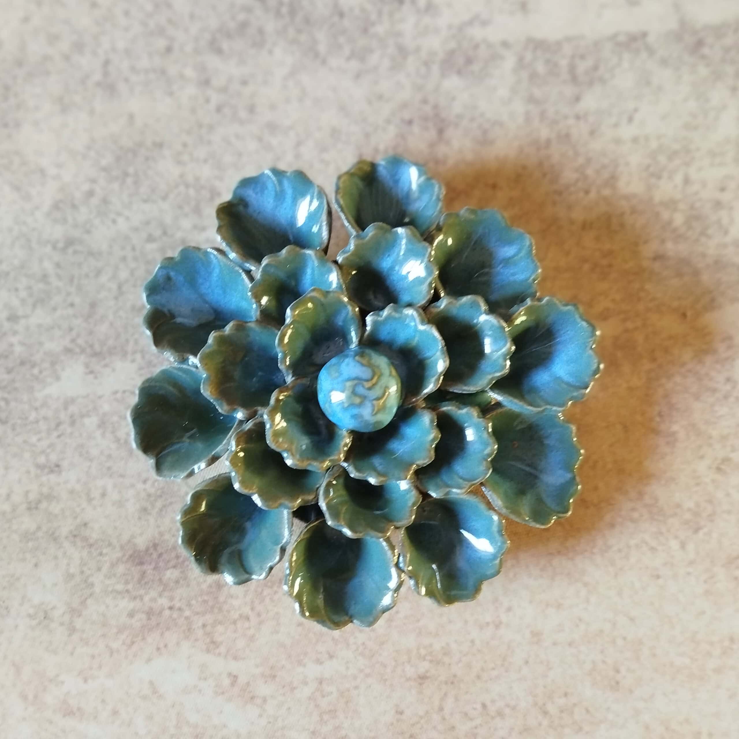 Blauwe bloem van keramiek 6 Blauwe bloem van keramiek - Afbeelding 6