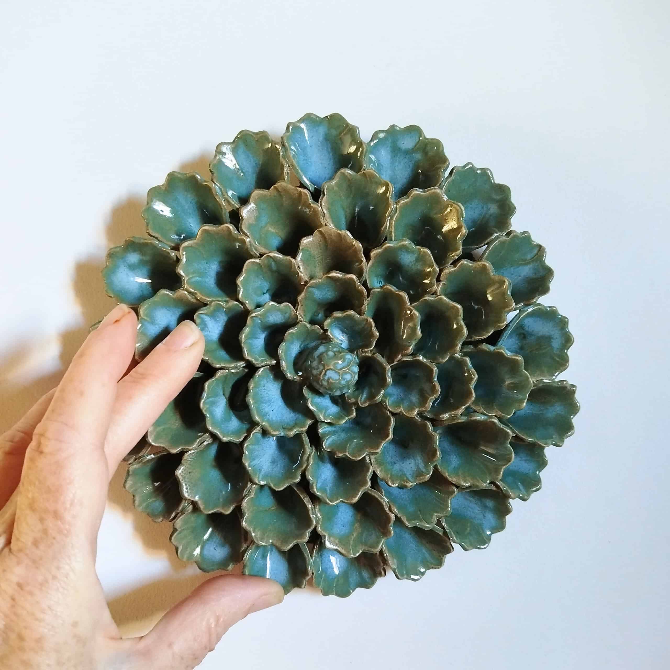 Blauwe bloem van keramiek 2 Blauwe bloem van keramiek - Afbeelding 2