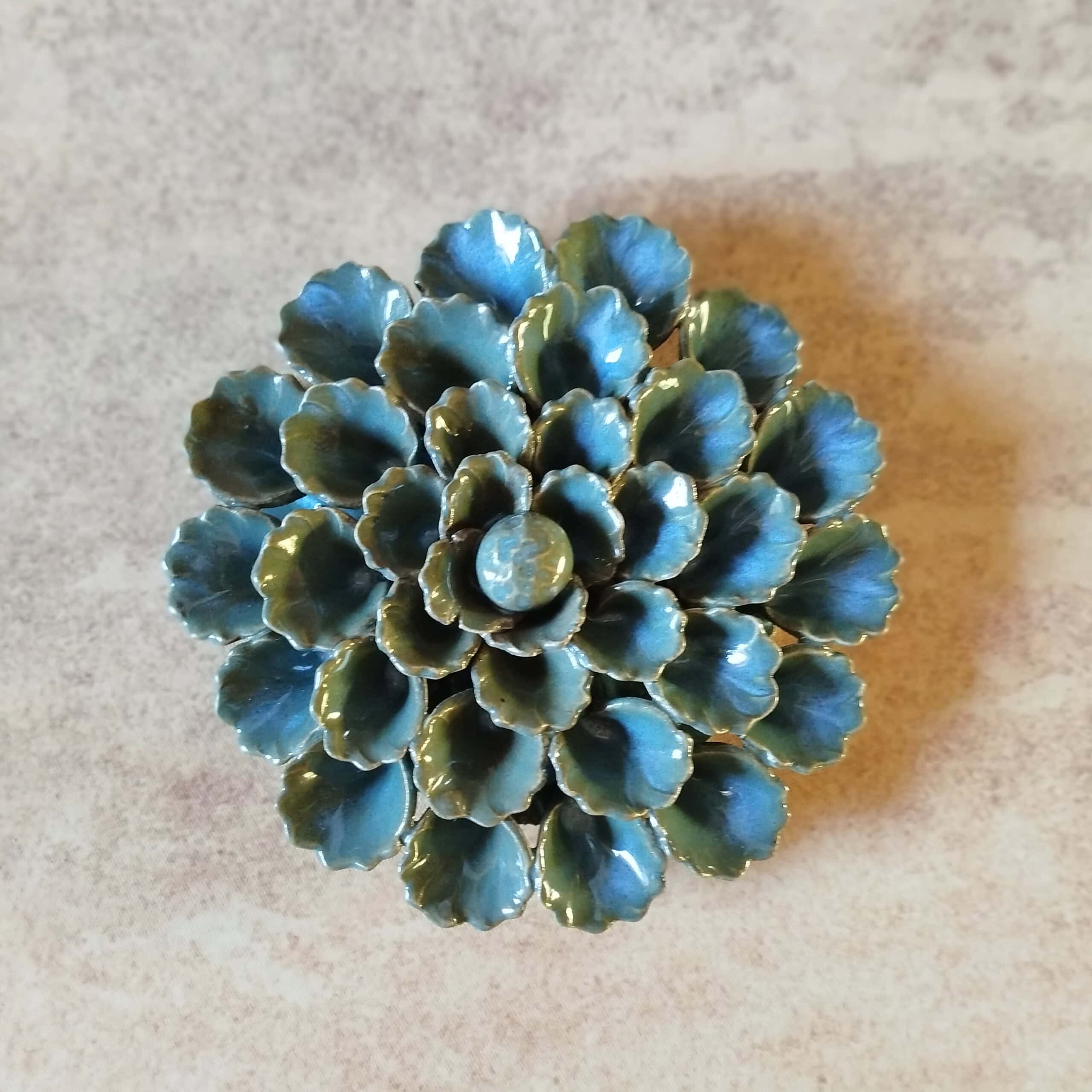 Blauwe bloem van keramiek 5 Blauwe bloem van keramiek - Afbeelding 5